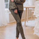 Ribbed high-waisted leggings
